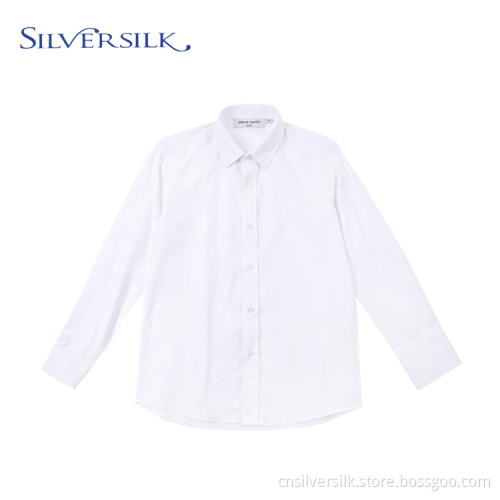 Breathable Herringbone White TC Long Sleeve Wedding Shirts